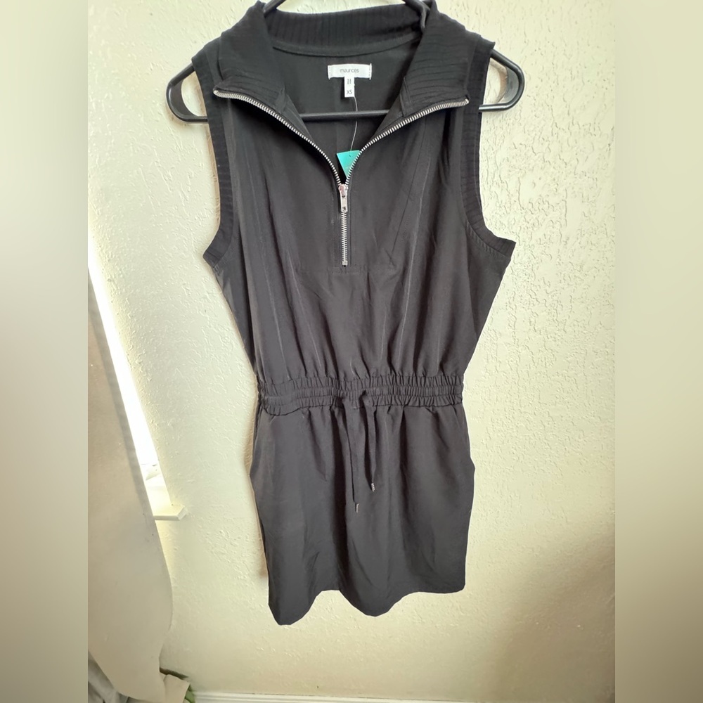 Maurices Black Sleeveless Mock Neck Mini Dress